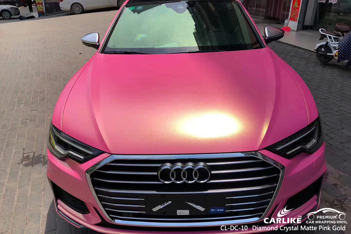 CL-DC-10 diamond crystal matte pink gold wrap my car for AUDI Kansas United States