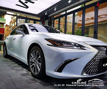 CL-DC-23 ورق ملصق فينيل من الذهب الأبيض غير اللامع من الكريستال الماسي CL-DC-23 لـ LEXUS Hesse Germany
