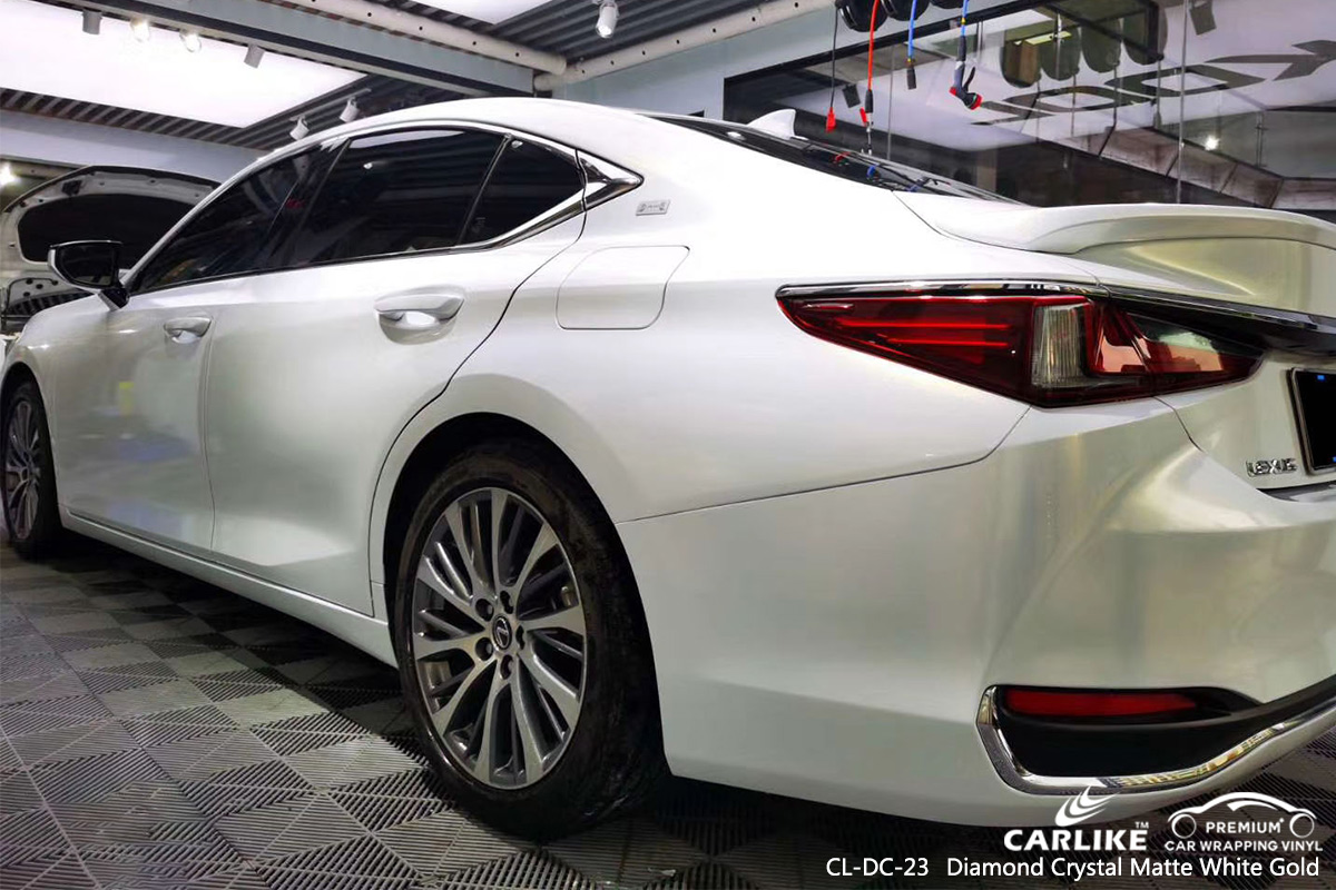 CL-DC-23 diamond crystal matte white gold vinyl sticker paper for LEXUS Hesse Germany