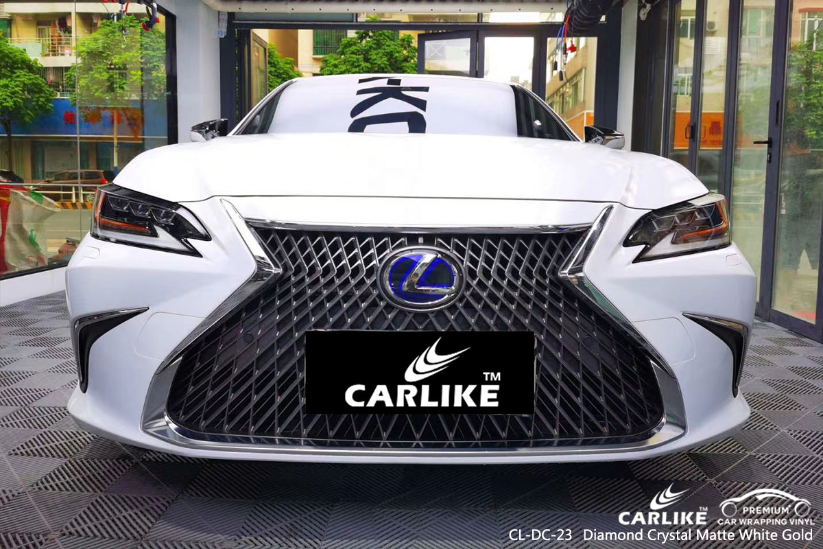 CL-DC-23 diamond crystal matte white gold vinyl sticker paper for LEXUS Hesse Germany
