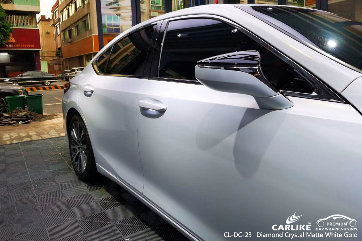 CL-DC-23 diamond crystal matte white gold vinyl sticker paper for LEXUS Hesse Germany