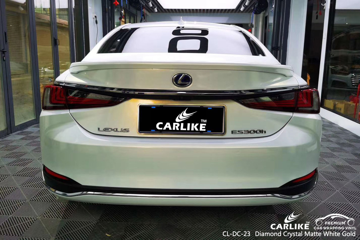 CL-DC-23 diamond crystal matte white gold vinyl sticker paper for LEXUS Hesse Germany