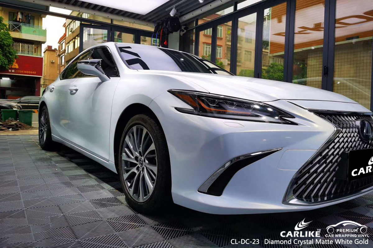 CL-DC-23 diamond crystal matte white gold vinyl sticker paper for LEXUS Hesse Germany