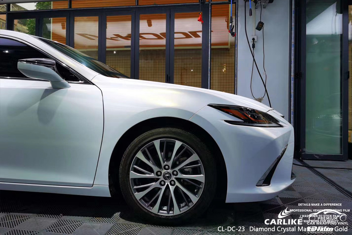 CL-DC-23 diamond crystal matte white gold vinyl sticker paper for LEXUS Hesse Germany