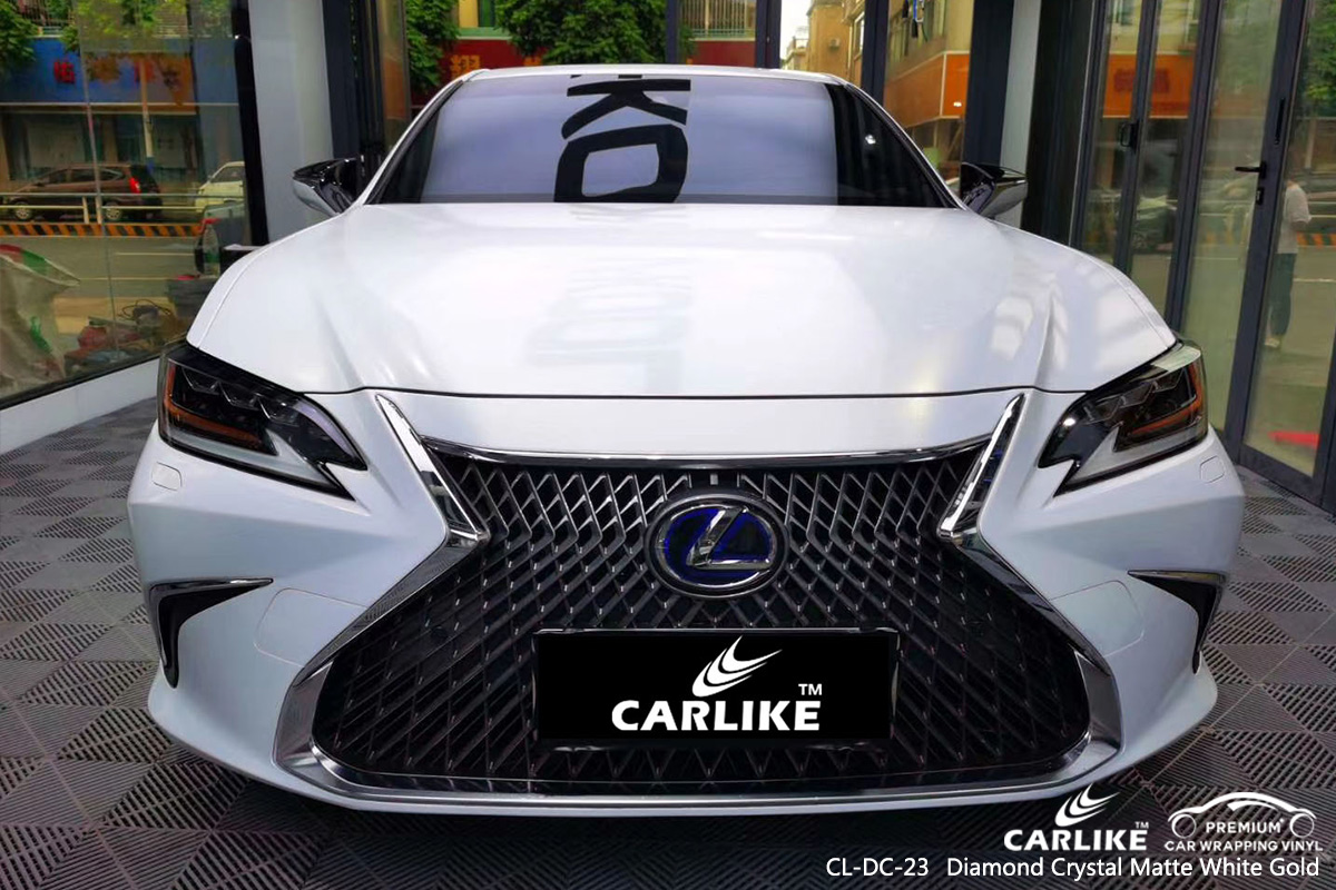 CL-DC-23 diamond crystal matte white gold vinyl sticker paper for LEXUS Hesse Germany