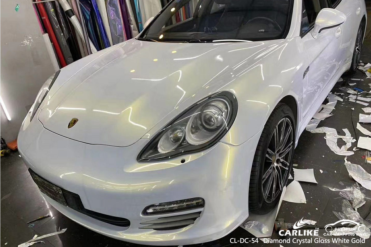 CL-DC-54 diamond crystal gloss white gold vinyl wrap gloss for PORSCHE Anambra Nigeria