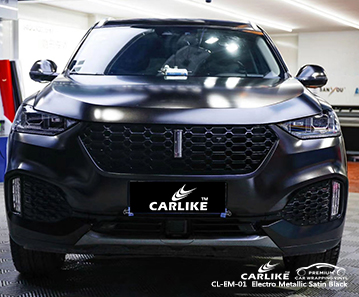 CL-EM-01 electro metallic satin black vehicle wrapping for WEY