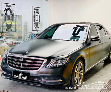 CL-EM-01 electro metallic satin black automobile wrap vinyl for MERCEDES-BENZ