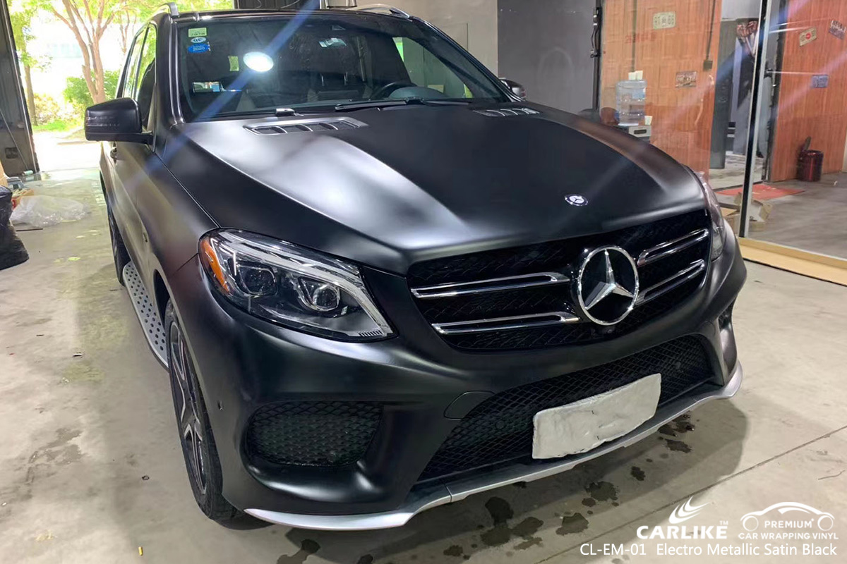 CL-EM-01 electro metallic satin black vinyl material suppliers for MERCEDES-BENZ Corsica France