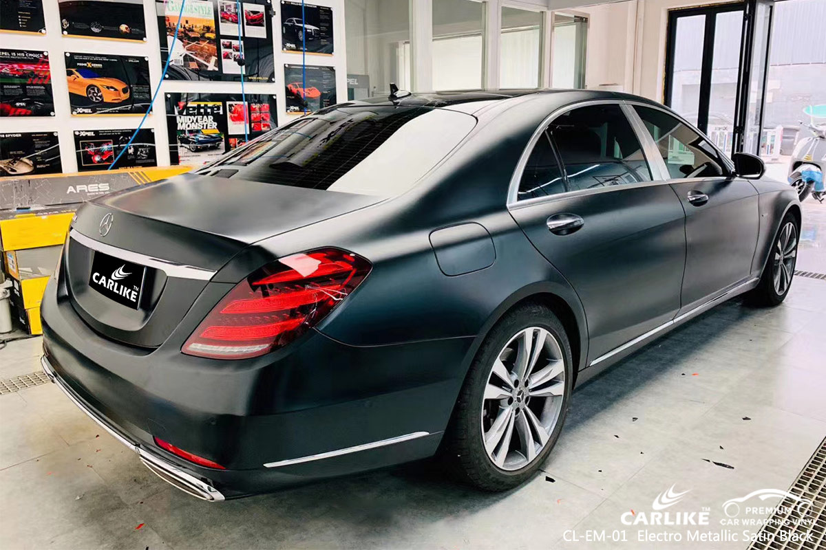 CL-EM-01 electro metallic satin black automobile wrap vinyl for MERCEDES-BENZ New Hampshire United States