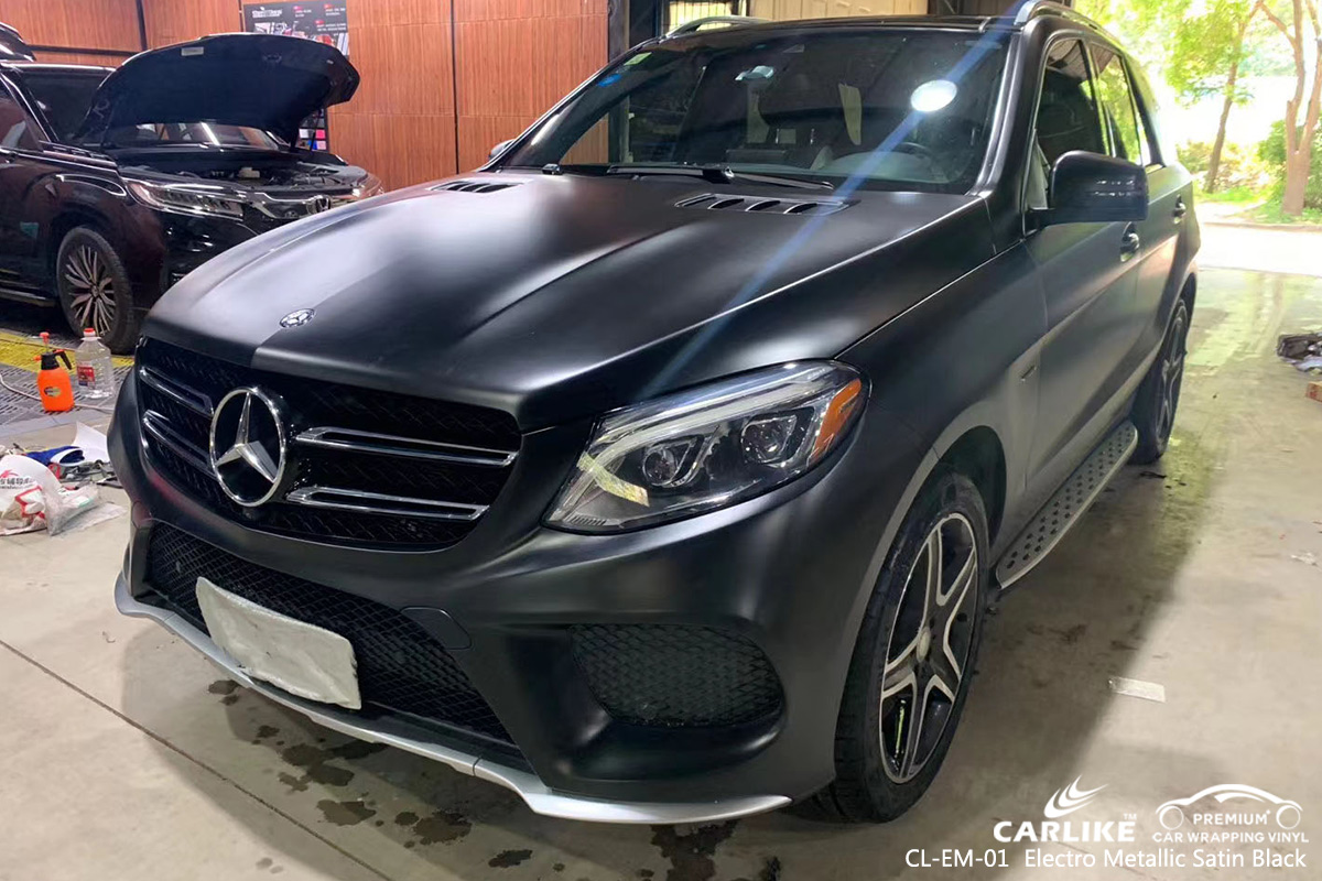 CL-EM-01 electro metallic satin black vinyl material suppliers for MERCEDES-BENZ Corsica France