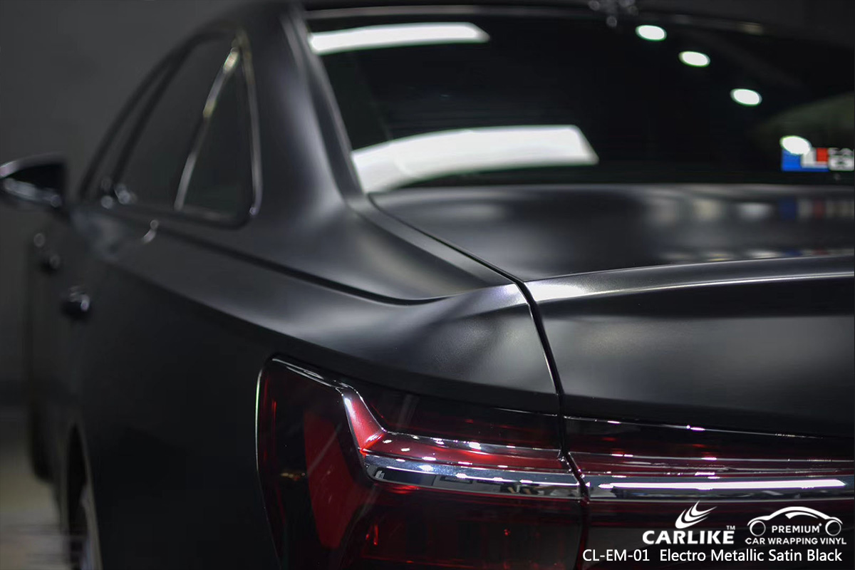 CL-EM-01 electro metallic satin black car wrap film for AUDI Wales United Kingdom