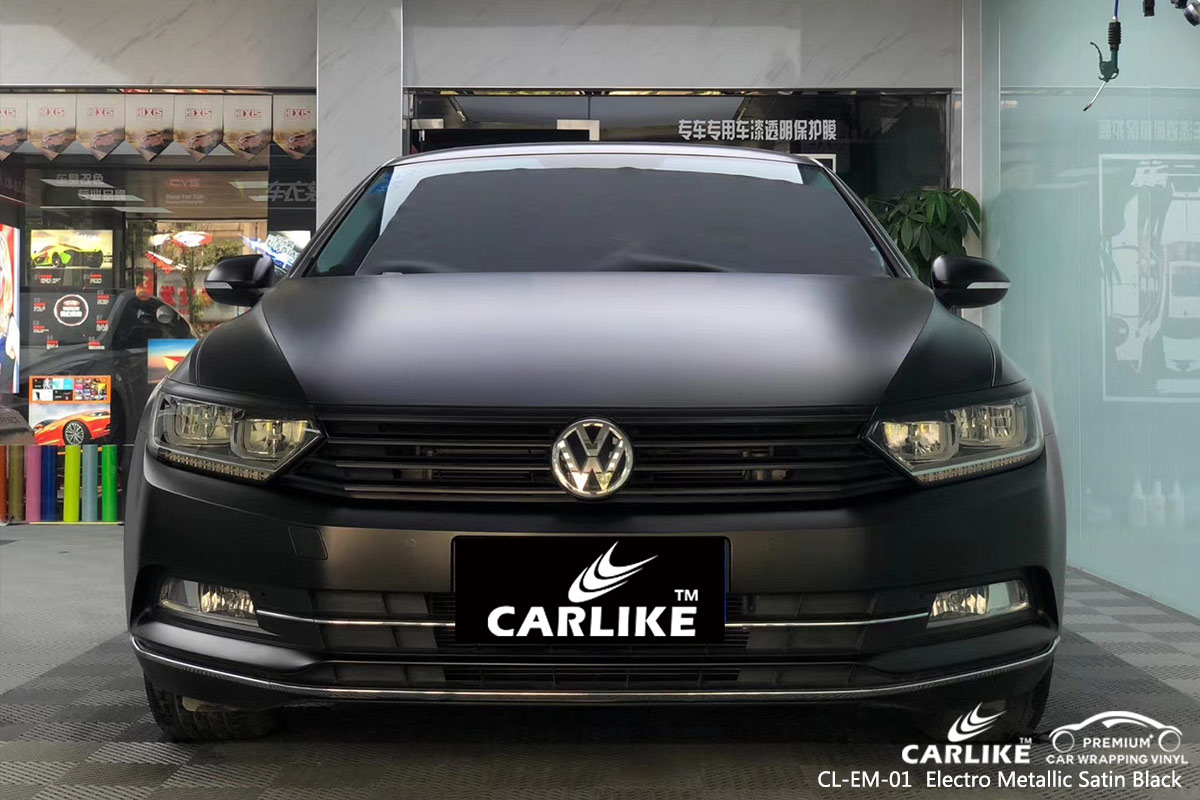 CL-EM-01 electro metallic satin black vinyl wrapping for VOLKSWAGEN Tokat Turkey