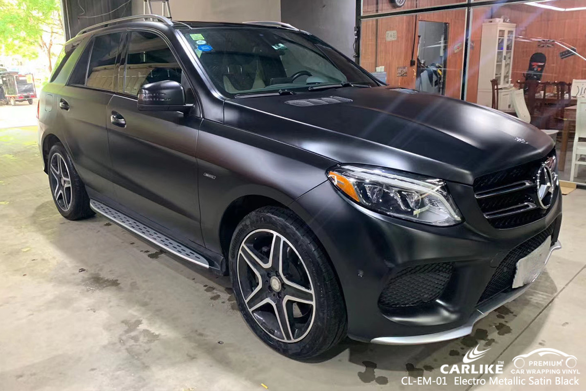 CL-EM-01 electro metallic satin black vinyl material suppliers for MERCEDES-BENZ Corsica France