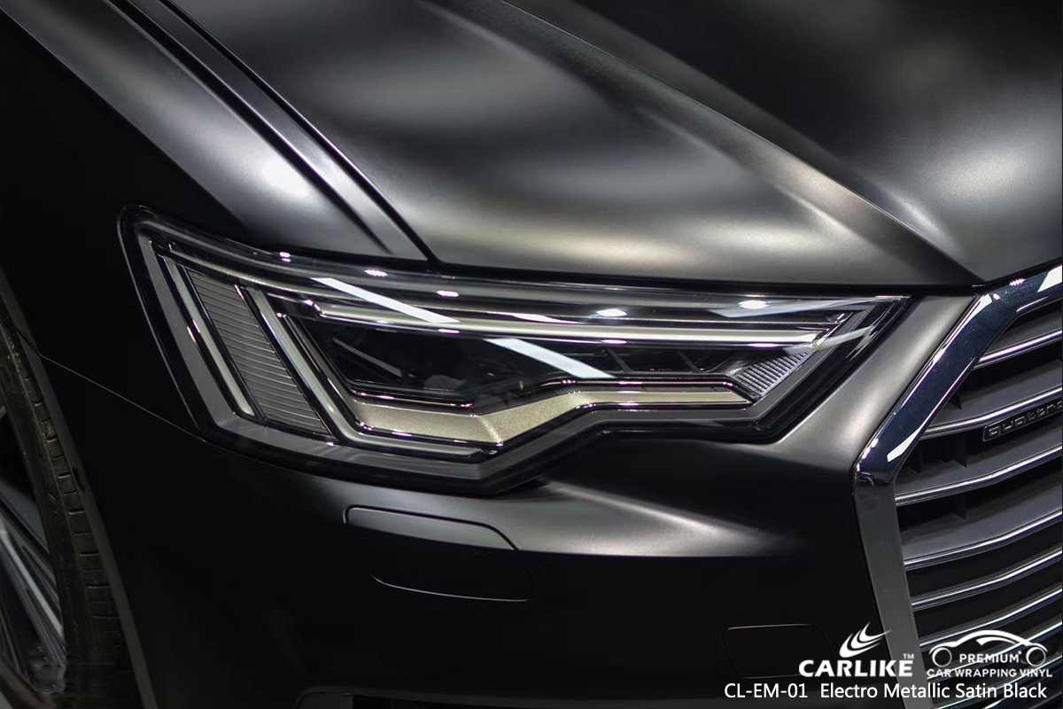 CL-EM-01 electro metallic satin black car wrap film for AUDI Wales United Kingdom