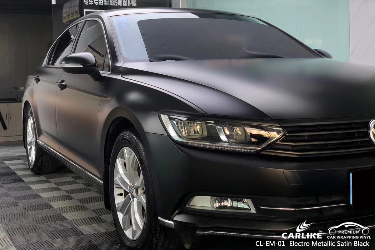 CL-EM-01 electro metallic satin black vinyl wrapping for VOLKSWAGEN Tokat Turkey