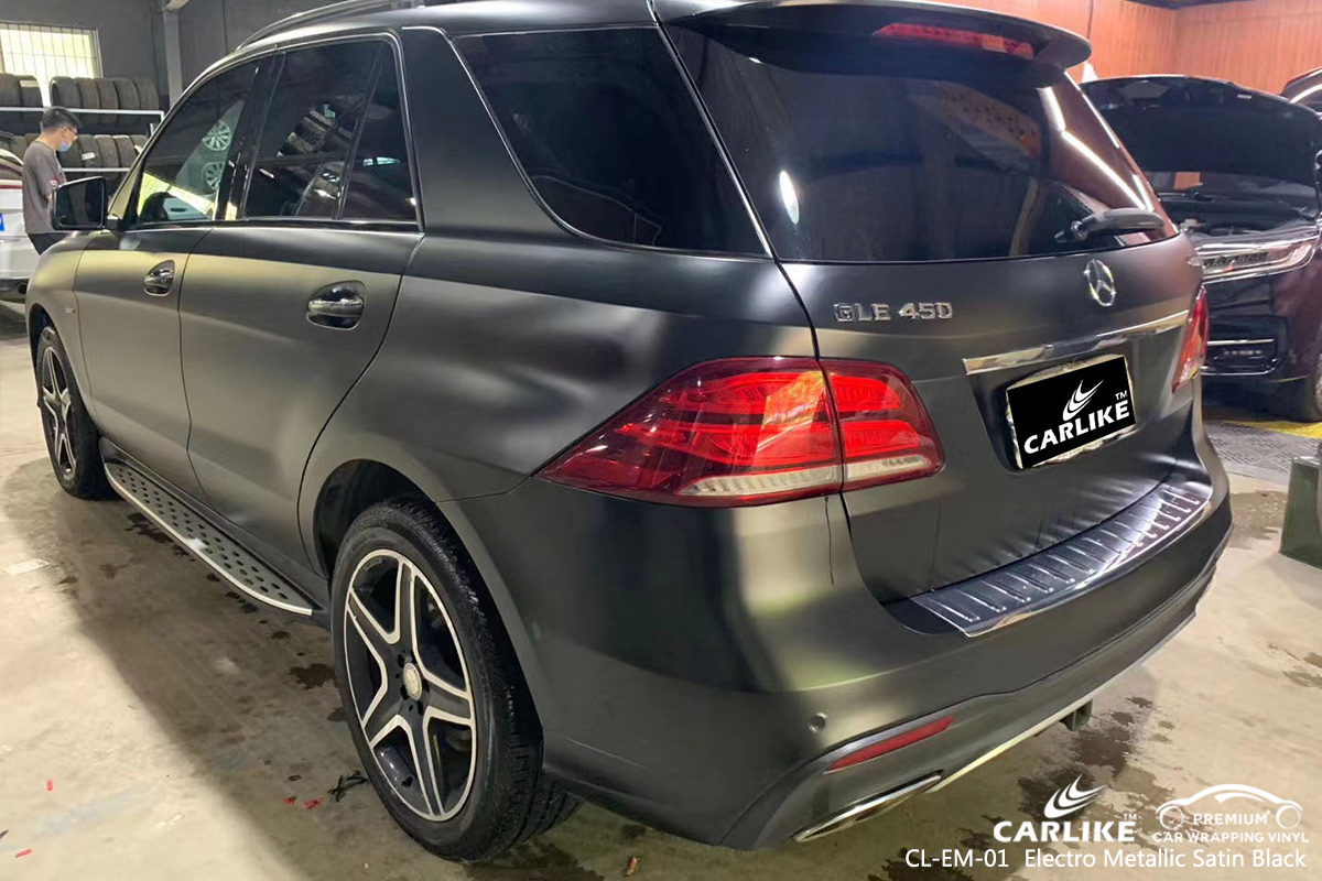 CL-EM-01 electro metallic satin black vinyl material suppliers for MERCEDES-BENZ Corsica France