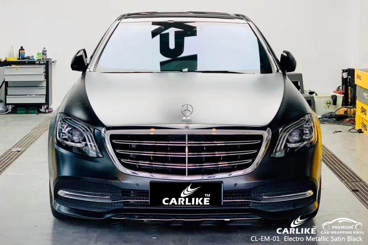 CL-EM-01 electro metallic satin black automobile wrap vinyl for MERCEDES-BENZ New Hampshire United States