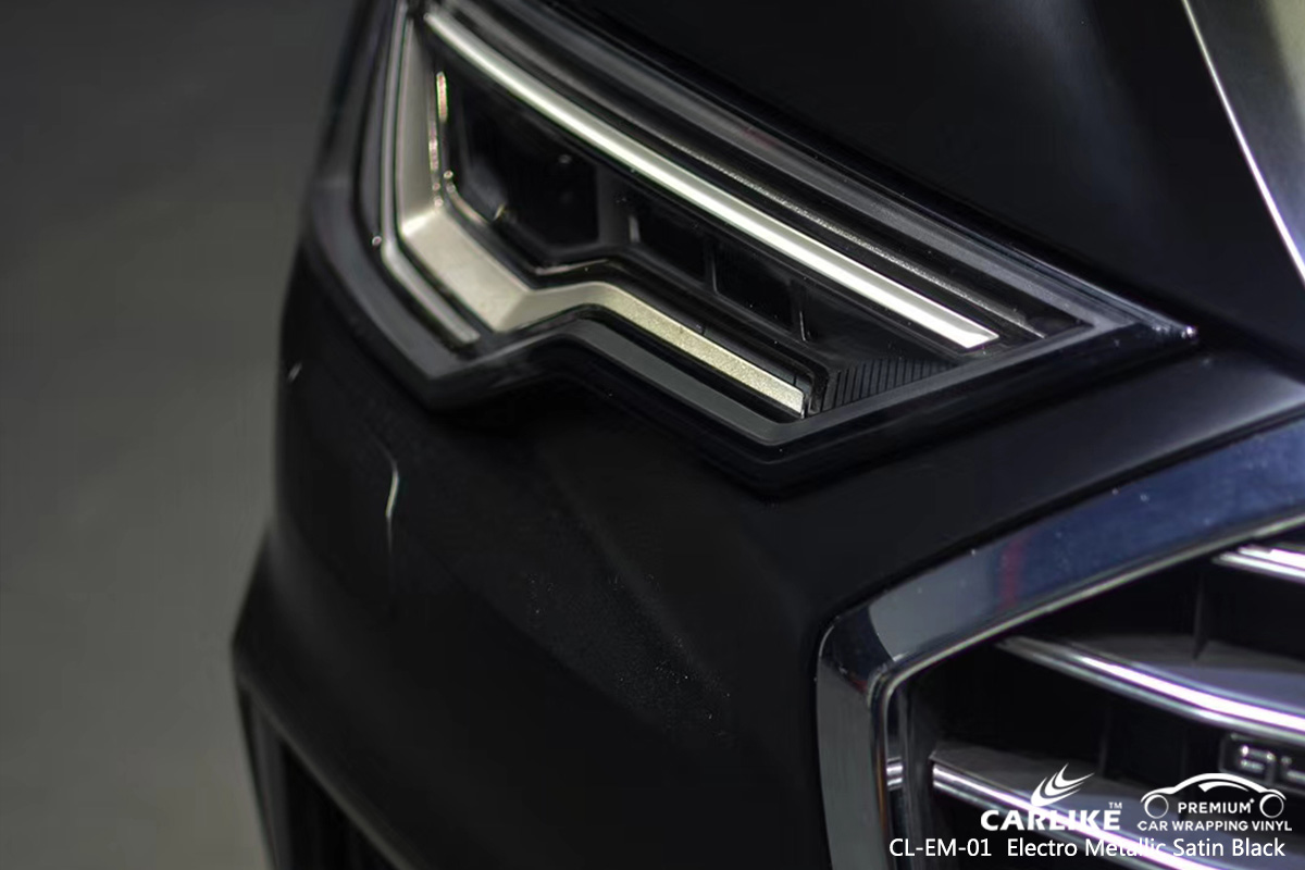 CL-EM-01 electro metallic satin black car wrap film for AUDI Wales United Kingdom