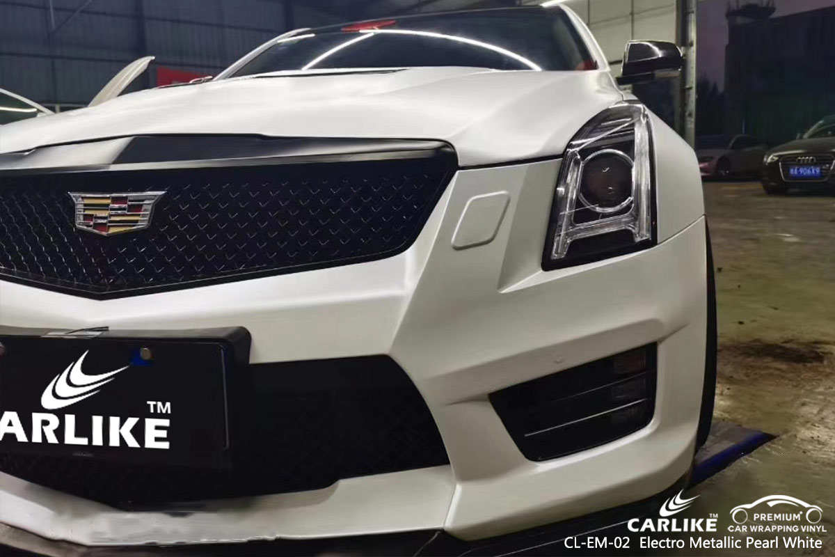 CL-EM-02 electro metallic pearl white vinyl wrap for CADILLAC Maryland United States