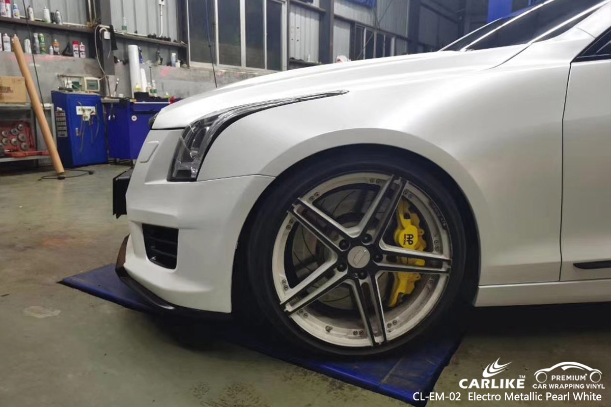 CL-EM-02 electro metallic pearl white vinyl wrap for CADILLAC Maryland United States