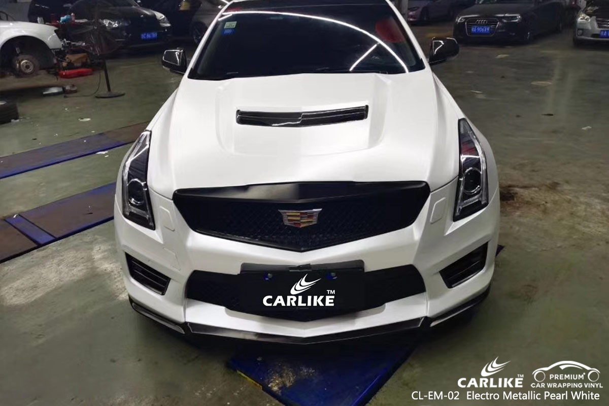CL-EM-02 electro metallic pearl white vinyl wrap for CADILLAC Maryland United States
