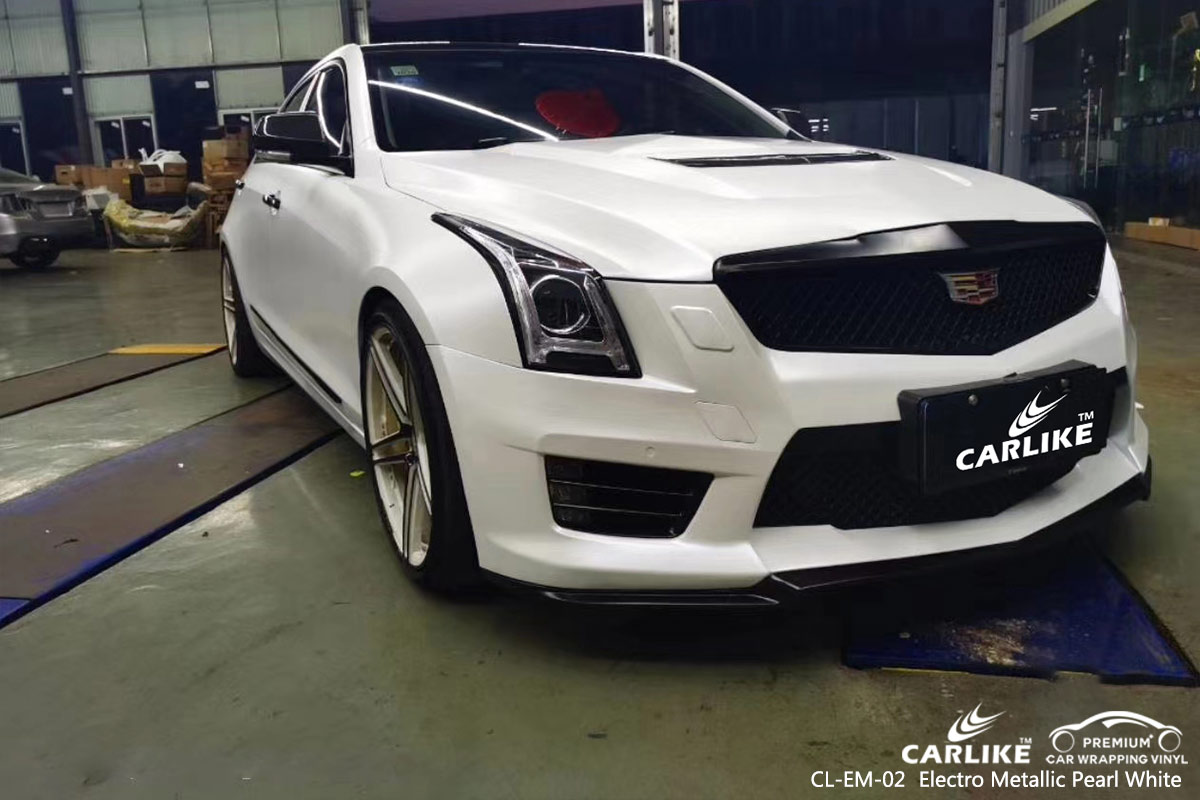 CL-EM-02 electro metallic pearl white vinyl wrap for CADILLAC Maryland United States