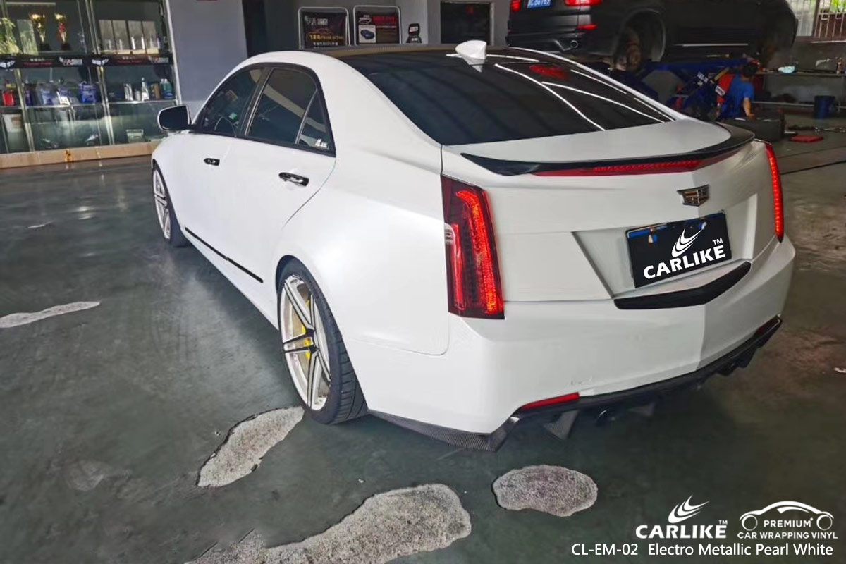 CL-EM-02 electro metallic pearl white vinyl wrap for CADILLAC Maryland United States