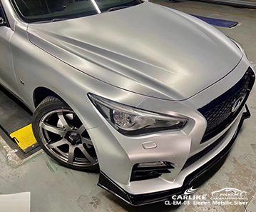 INFINITI Kuzey İrlanda Birleşik Krallık için CL-EM-03 elektro metalik gümüş araba sarma vinil mat