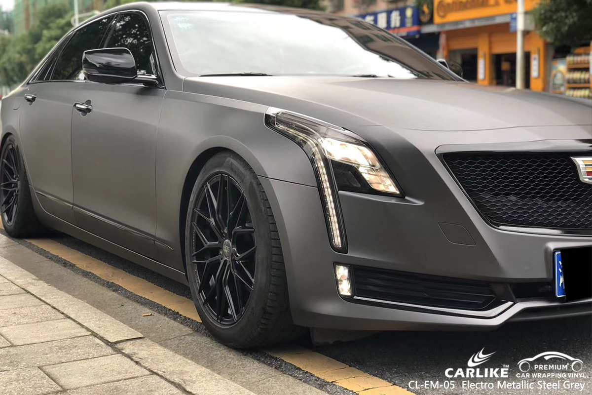 CL-EM-05 electro metallic steel grey vinyl wrap gloss for CADILLAC Centre-Val de Loire France