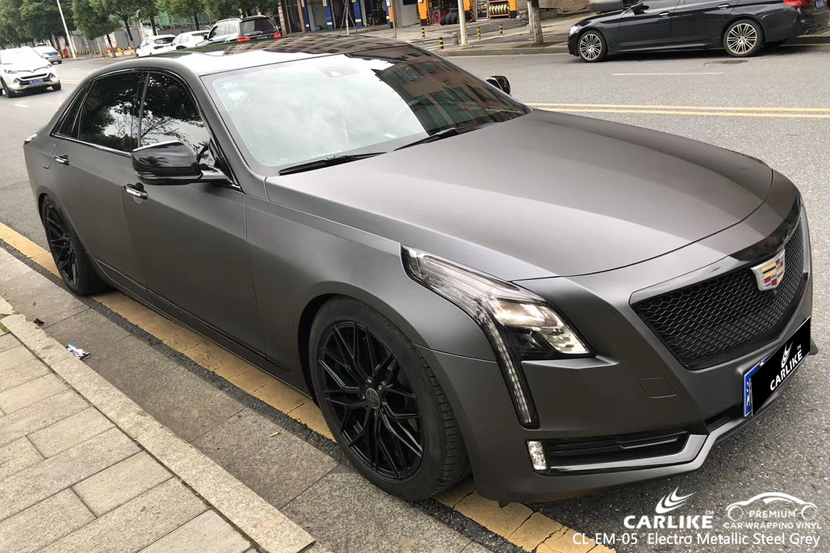 CL-EM-05 electro metallic steel grey vinyl wrap gloss for CADILLAC Centre-Val de Loire France