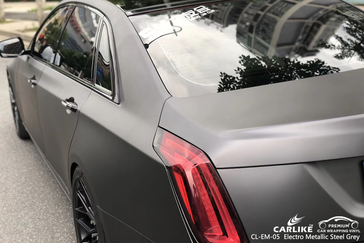 CL-EM-05 electro metallic steel grey vinyl wrap gloss for CADILLAC Centre-Val de Loire France
