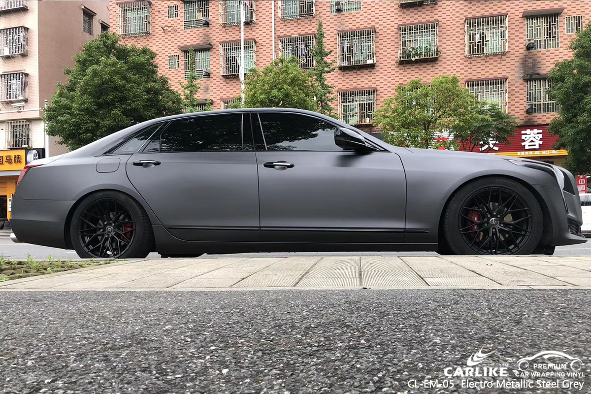 CL-EM-05 electro metallic steel grey vinyl wrap gloss for CADILLAC Centre-Val de Loire France