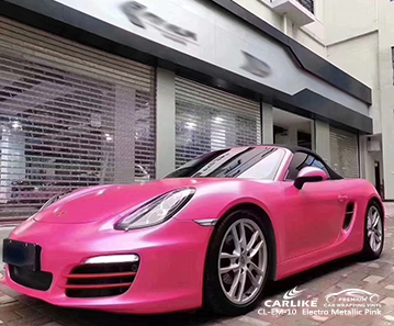 التفاف السيارة الوردي المعدني الكهربائي CL-EM-10 لبورش كاليفورنيا الولايات المتحدة