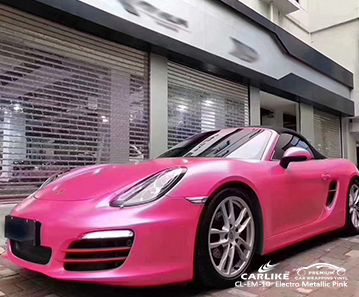 CL-EM-10 electro metallic pink vehicle wrapping for PORSCHE