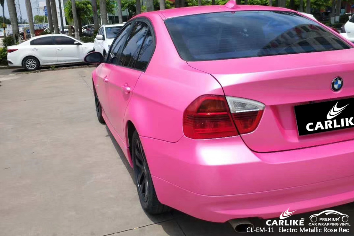 CL-EM-11 electro metallic rose red carbon fibre vinyl wrap for bikes for BMW Brittany France