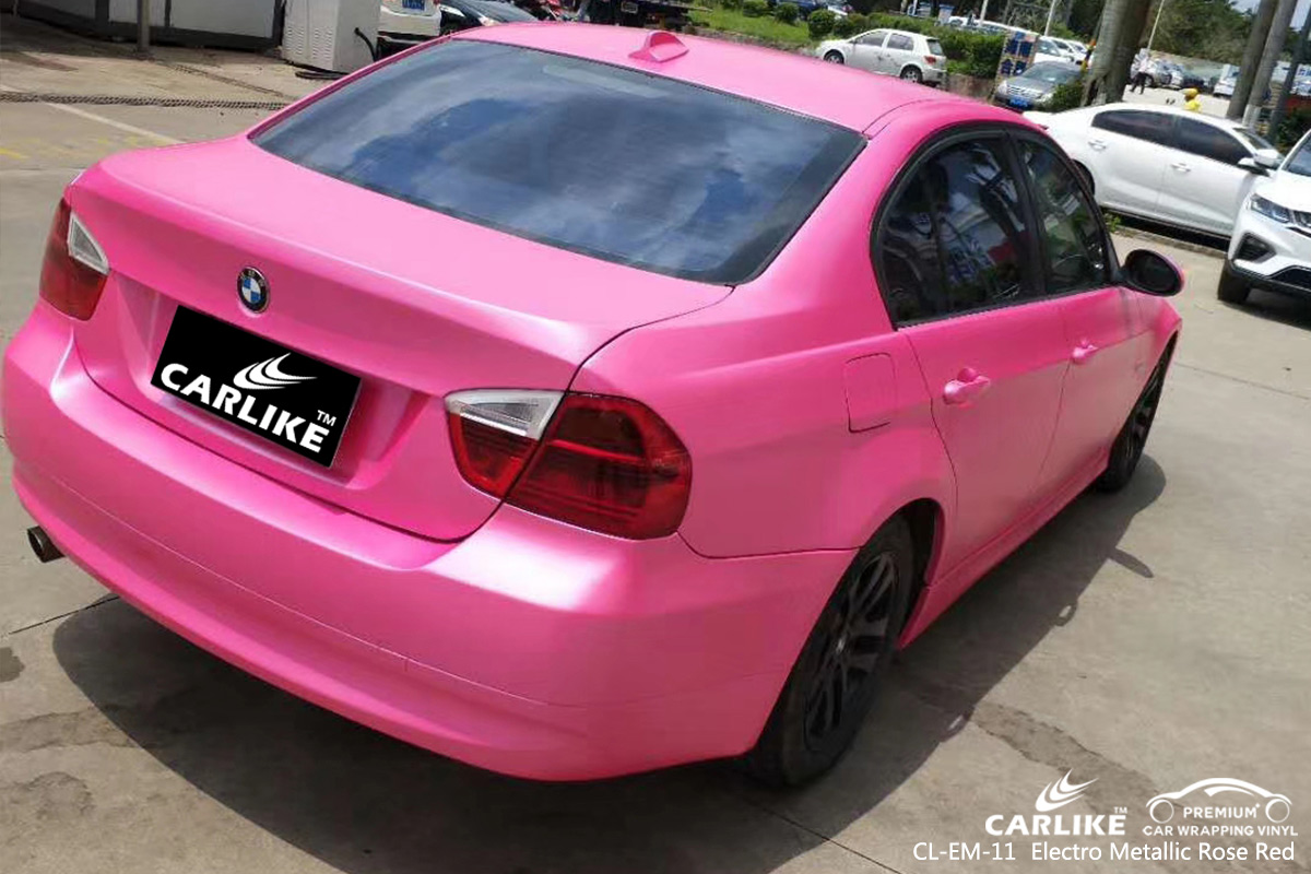 CL-EM-11 electro metallic rose red carbon fibre vinyl wrap for bikes for BMW Brittany France