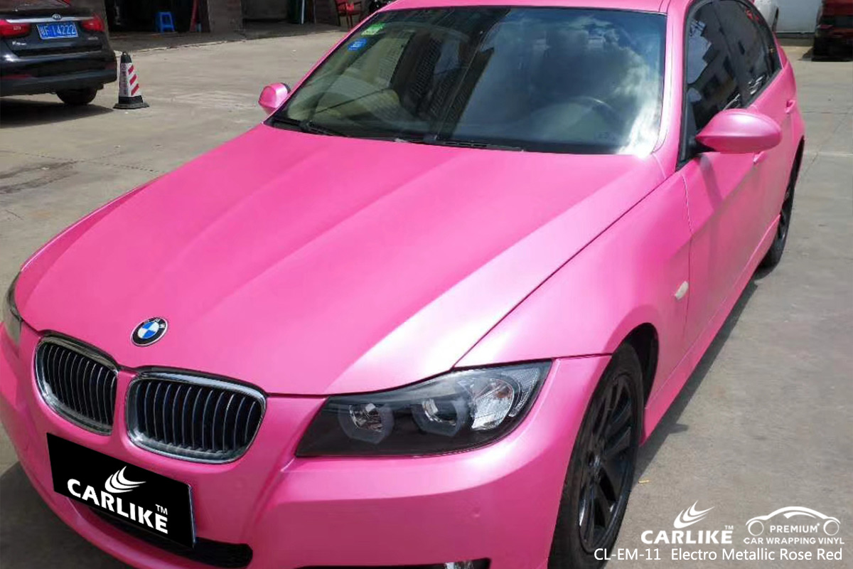 CL-EM-11 electro metallic rose red carbon fibre vinyl wrap for bikes for BMW Brittany France