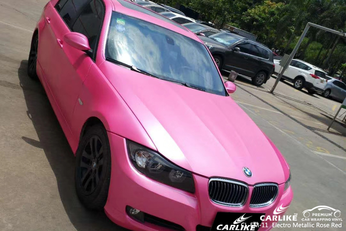 CL-EM-11 electro metallic rose red carbon fibre vinyl wrap for bikes for BMW Brittany France