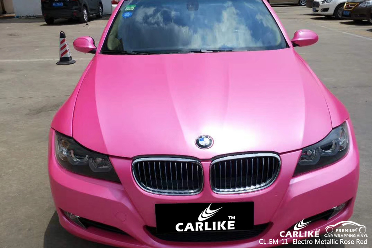 CL-EM-11 electro metallic rose red carbon fibre vinyl wrap for bikes for BMW Brittany France