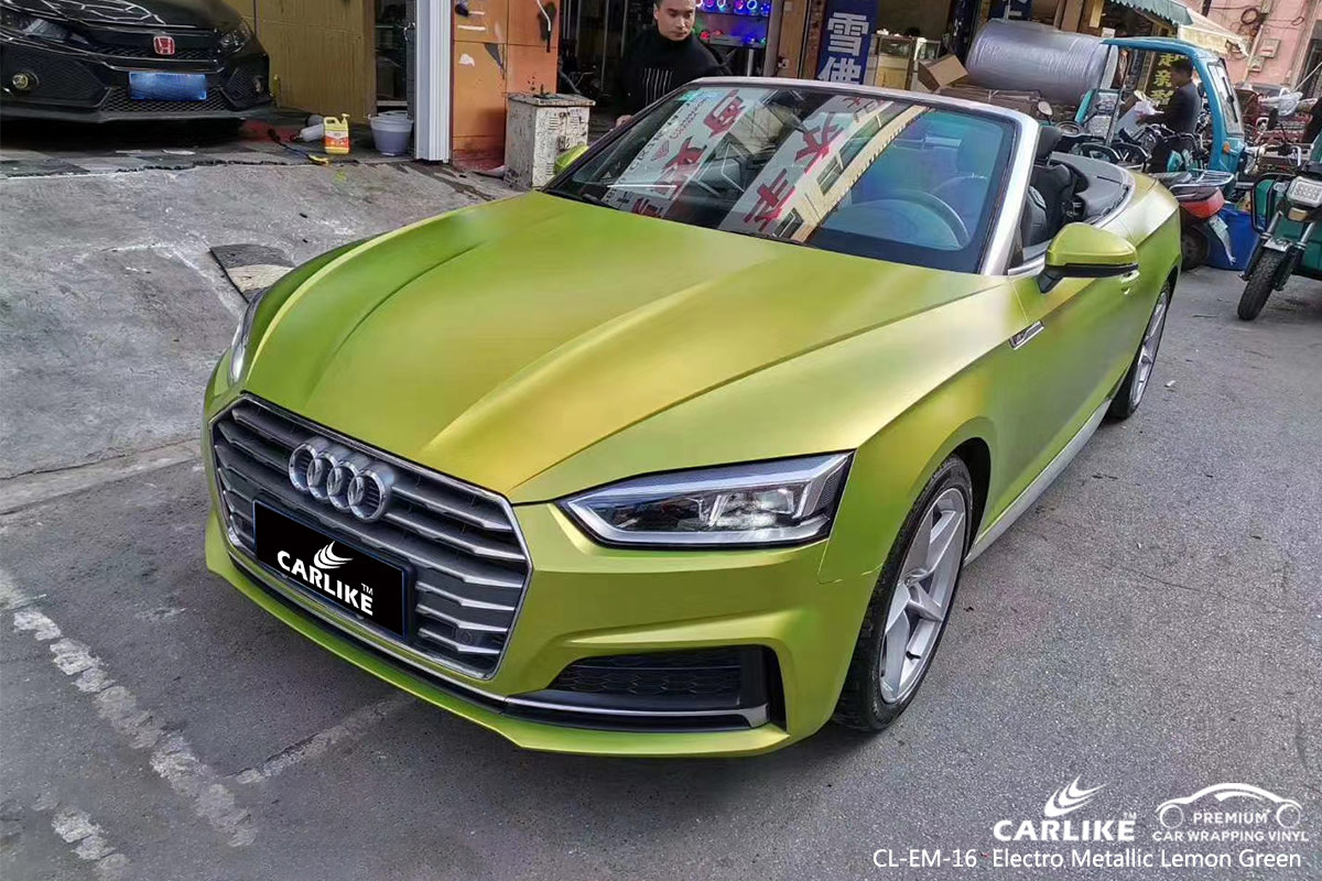 CL-EM-16 electro metallic lemon green car wrap film for AUDI Giresun Turkey