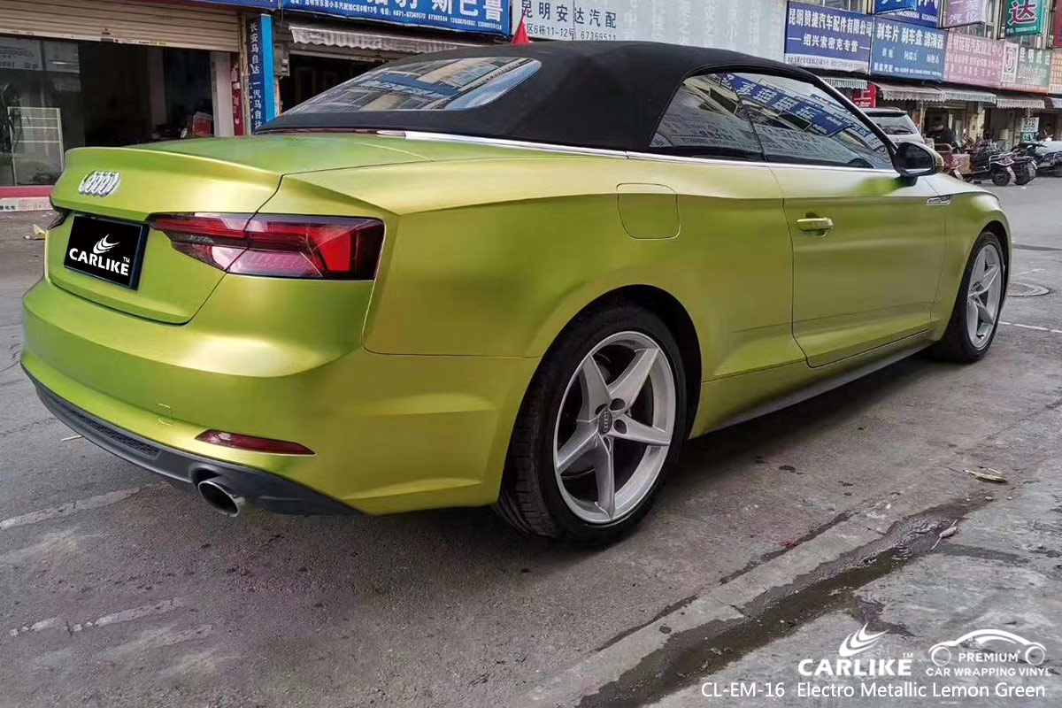 CL-EM-16 electro metallic lemon green car wrap film for AUDI Giresun Turkey
