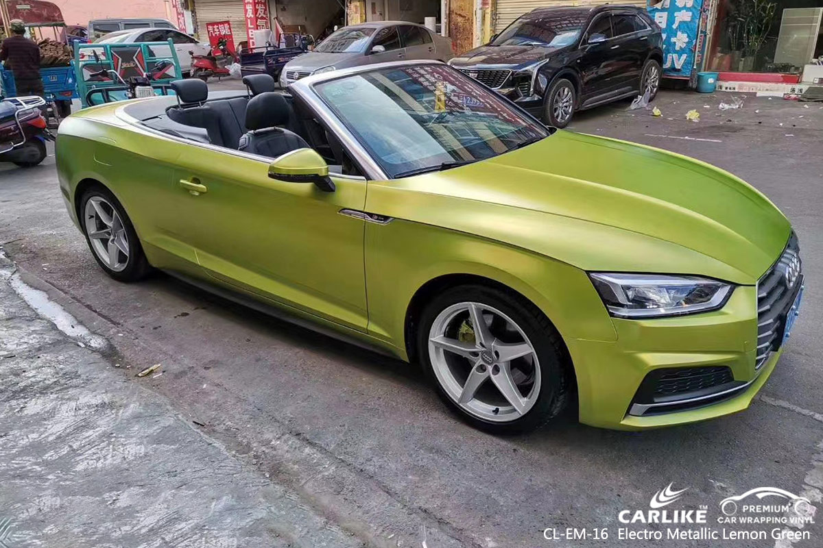 CL-EM-16 electro metallic lemon green car wrap film for AUDI Giresun Turkey