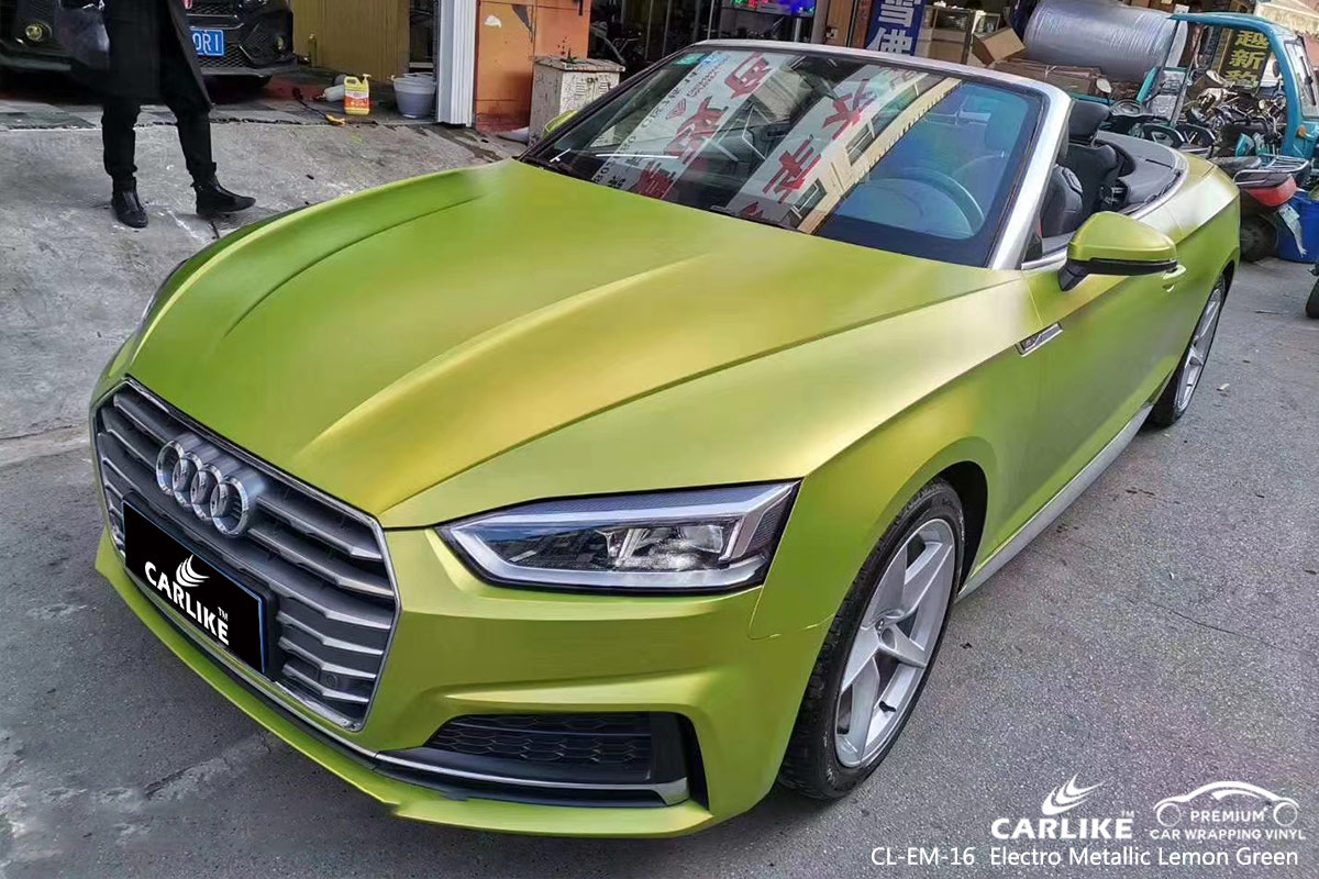 CL-EM-16 electro metallic lemon green car wrap film for AUDI Giresun Turkey