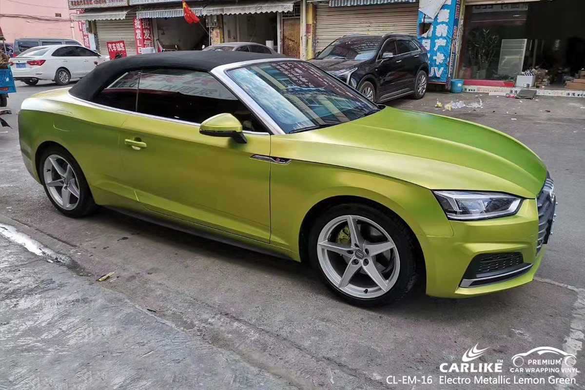 CL-EM-16 electro metallic lemon green car wrap film for AUDI Giresun Turkey