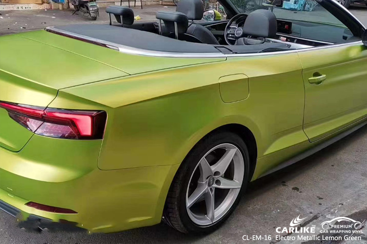 CL-EM-16 electro metallic lemon green car wrap film for AUDI Giresun Turkey