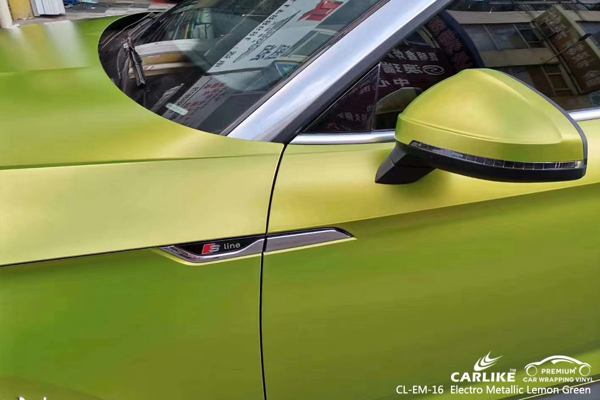 CL-EM-16 electro metallic lemon green car wrap film for AUDI Giresun Turkey