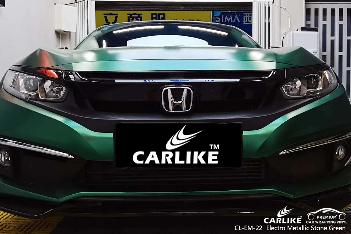 CL-EM-22 electro metallic stone green car wrapping foil for HONDA North Carolina United States