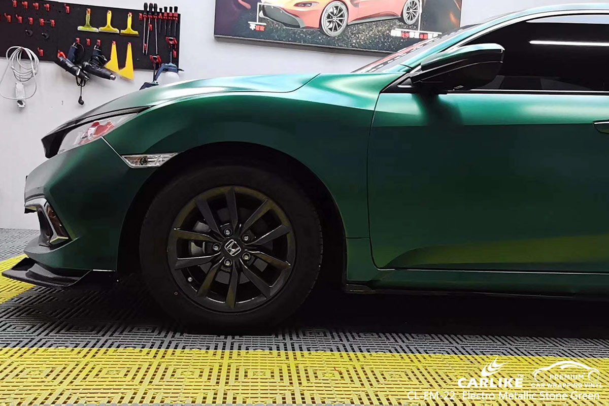 CL-EM-22 electro metallic stone green car wrapping foil for HONDA North Carolina United States