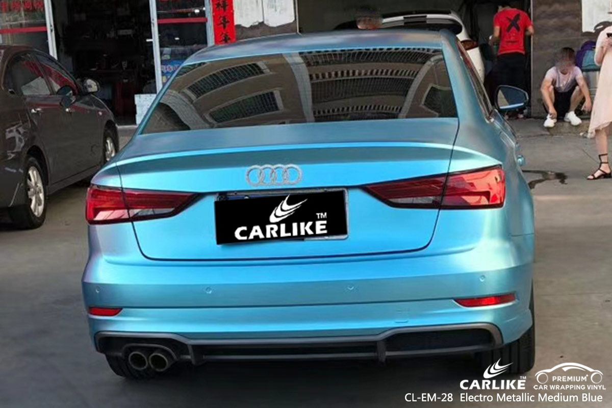 CL-EM-28 electro metallic medium blue wrap car black matt for AUDI Bashkortostan Russia